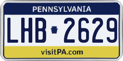 PA license plate LHB2629