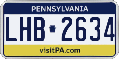 PA license plate LHB2634