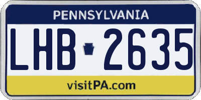 PA license plate LHB2635