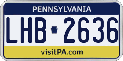 PA license plate LHB2636