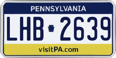PA license plate LHB2639