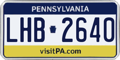 PA license plate LHB2640