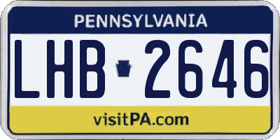 PA license plate LHB2646