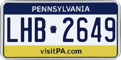 PA license plate LHB2649