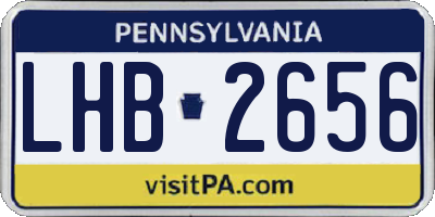 PA license plate LHB2656
