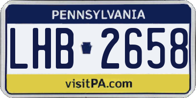 PA license plate LHB2658