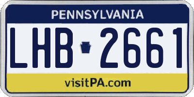 PA license plate LHB2661