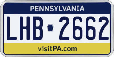 PA license plate LHB2662