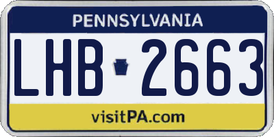 PA license plate LHB2663
