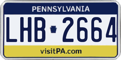 PA license plate LHB2664