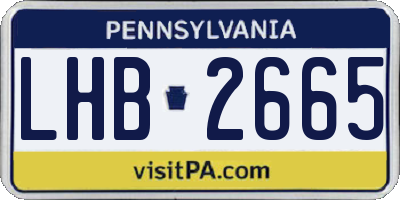 PA license plate LHB2665