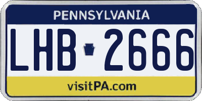 PA license plate LHB2666