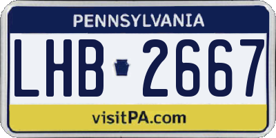 PA license plate LHB2667