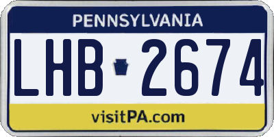PA license plate LHB2674