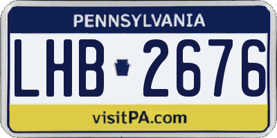 PA license plate LHB2676