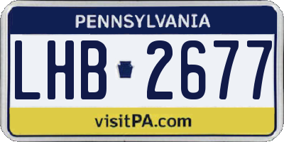 PA license plate LHB2677