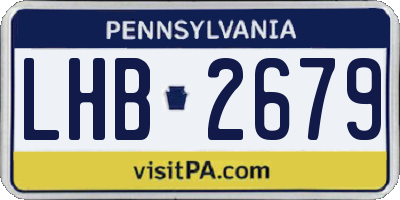 PA license plate LHB2679