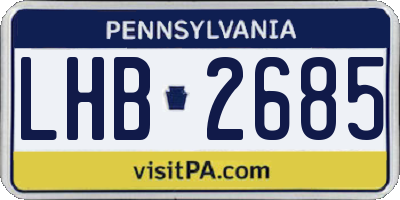PA license plate LHB2685