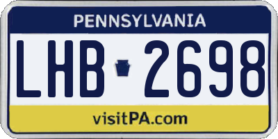 PA license plate LHB2698