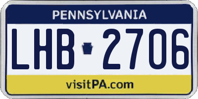 PA license plate LHB2706