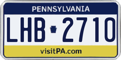 PA license plate LHB2710