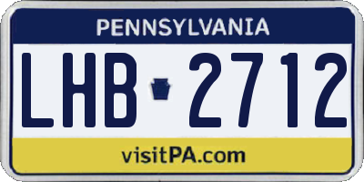 PA license plate LHB2712