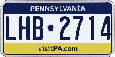 PA license plate LHB2714