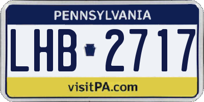 PA license plate LHB2717