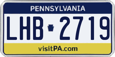PA license plate LHB2719