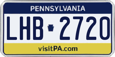 PA license plate LHB2720