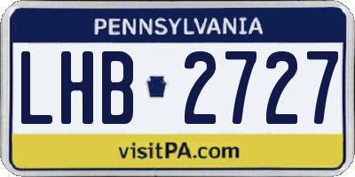 PA license plate LHB2727