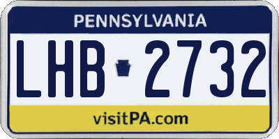 PA license plate LHB2732