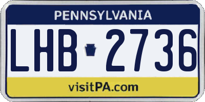 PA license plate LHB2736