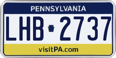 PA license plate LHB2737