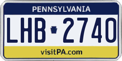 PA license plate LHB2740