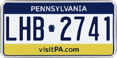 PA license plate LHB2741
