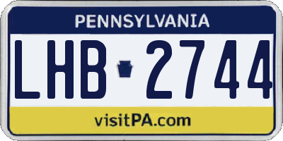 PA license plate LHB2744