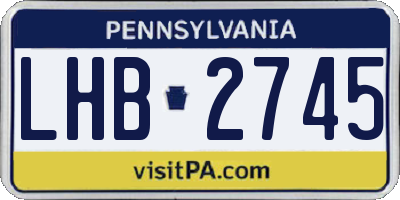 PA license plate LHB2745