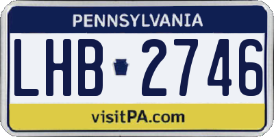 PA license plate LHB2746