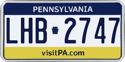 PA license plate LHB2747