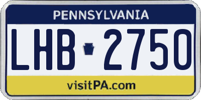 PA license plate LHB2750