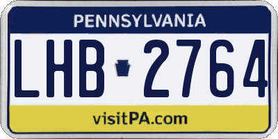 PA license plate LHB2764