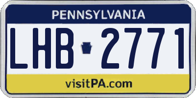 PA license plate LHB2771