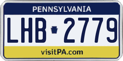 PA license plate LHB2779