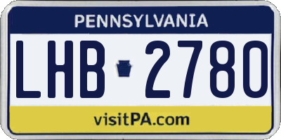 PA license plate LHB2780