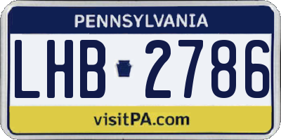 PA license plate LHB2786