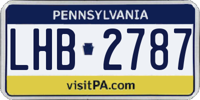 PA license plate LHB2787