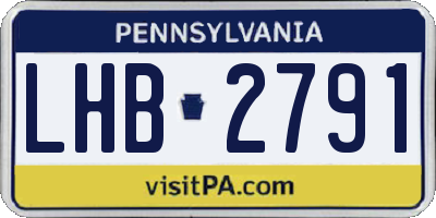 PA license plate LHB2791