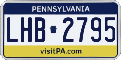 PA license plate LHB2795
