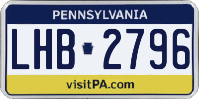 PA license plate LHB2796